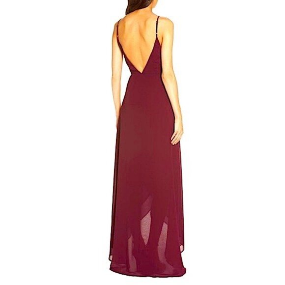 Show Me Your Mumu Chiffon Red Mariah Wrap Dress Size L - Picture 2 of 6